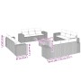 Set de sofás de jardín y cojines 13 pzas ratán sintético negro