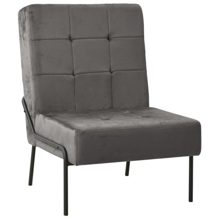 Silla de relajación de terciopelo gris oscuro 65x79x87 cm