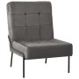 Silla de relajación de terciopelo gris oscuro 65x79x87 cm
