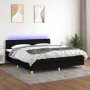 Box spring bed with LED mattress black fabric 180x200 cm by vidaXL, Beds and slatted bases - Ref: Foro24-3133975, Price: 549,...