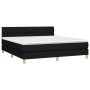 Box spring bed with LED mattress black fabric 180x200 cm by vidaXL, Beds and slatted bases - Ref: Foro24-3133975, Price: 560,...