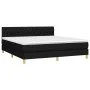 Box spring bed with LED mattress black fabric 180x200 cm by vidaXL, Beds and slatted bases - Ref: Foro24-3133975, Price: 549,...