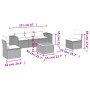 Set de muebles de jardín 6 pzas y cojines ratán sintético gris