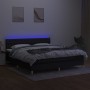 Box spring bed with LED mattress black fabric 180x200 cm by vidaXL, Beds and slatted bases - Ref: Foro24-3133975, Price: 559,...