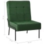 Silla de relajación de terciopelo verde oscuro 65x79x87 cm