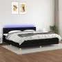 Box spring bed with LED mattress black fabric 200x200 cm by vidaXL, Beds and slatted bases - Ref: Foro24-3133983, Price: 590,...