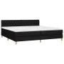 Box spring bed with LED mattress black fabric 200x200 cm by vidaXL, Beds and slatted bases - Ref: Foro24-3133983, Price: 590,...