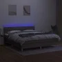 Box spring bed with LED mattress taupe gray fabric 160x200 cm by vidaXL, Beds and slatted bases - Ref: Foro24-3133969, Price:...