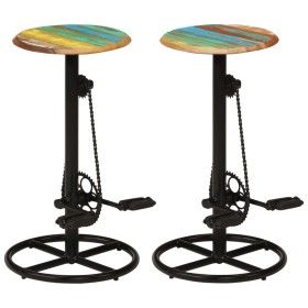 Kitchen stools 2 units recycled solid wood by vidaXL, Kitchen stools - Ref: Foro24-246412, Price: 208,66 €, Discount: %