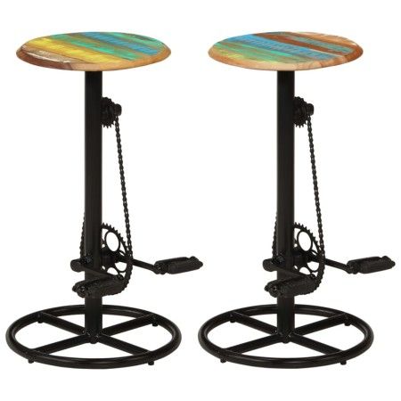 Küchenhocker 2 Einheiten recyceltes Massivholz von vidaXL, Küchenhocker - Ref: Foro24-246412, Preis: 208,66 €, Rabatt: %