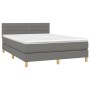 Boxspringbettmatratze und LED-Leuchten dunkelgrauer Stoff 140x190 cm von vidaXL, Betten und Lattenroste - Ref: Foro24-3133790...