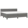 Box spring bed mattress and LED lights light gray fabric 200x200 cm by vidaXL, Beds and slatted bases - Ref: Foro24-3133422, ...
