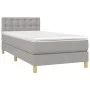 Box spring bed with fabric mattress and light gray LED 100x200 cm by vidaXL, Beds and slatted bases - Ref: Foro24-3134013, Pr...