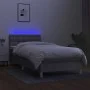 Box spring bed with fabric mattress and light gray LED 100x200 cm by vidaXL, Beds and slatted bases - Ref: Foro24-3134013, Pr...