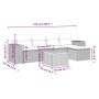 Set de muebles de jardín 6 pzas y cojines ratán sintético gris