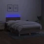 Box spring bed with mattress and LED taupe gray fabric 120x200 cm by vidaXL, Beds and slatted bases - Ref: Foro24-3134025, Pr...