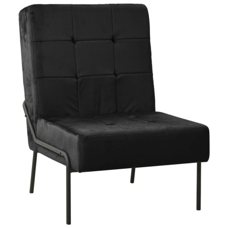 Silla de relajación de terciopelo negro 65x79x87 cm