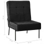 Silla de relajación de terciopelo negro 65x79x87 cm