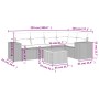 Set de muebles de jardín 6 pzas y cojines ratán sintético gris