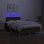 Box spring bed with mattress and LED dark brown fabric 120x200 cm by vidaXL, Beds and slatted bases - Ref: Foro24-3134024, Pr...
