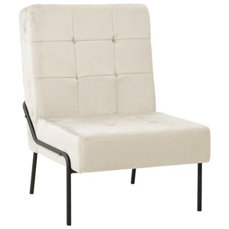 Silla de relajación de terciopelo crema blanca 65x79x87 cm en Sillas | Comprar online en Foro24
