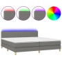 Boxspringbett mit Matratze und dunkelgrauem LED-Stoff 200x200 cm von vidaXL, Betten und Lattenroste - Ref: Foro24-3133582, Pr...
