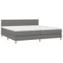 Box spring bed with mattress and LED dark gray fabric 200x200 cm by vidaXL, Beds and slatted bases - Ref: Foro24-3133582, Pri...