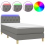 Cama box spring con colchón y LED tela gris oscuro 80x200 cm de vidaXL, Camas y somieres - Ref: Foro24-3133910, Precio: 282,3...