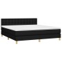Box spring bed with LED mattress black fabric 180x200 cm by vidaXL, Beds and slatted bases - Ref: Foro24-3134055, Price: 557,...