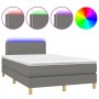 Cama box spring con colchón y LED tela gris oscuro 120x200 cm de vidaXL, Camas y somieres - Ref: Foro24-3133622, Precio: 378,...