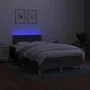 Box spring bed with mattress and LED dark gray fabric 120x200 cm by vidaXL, Beds and slatted bases - Ref: Foro24-3133622, Pri...