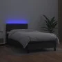 Box spring bed and LED mattress black synthetic leather 90x190 cm by vidaXL, Beds and slatted bases - Ref: Foro24-3134075, Pr...
