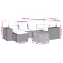 Set de comedor de jardín 7 pzas y cojines ratán sintético negro