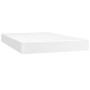 Cama box spring colchón y LED cuero sintético blanco 120x200 cm
