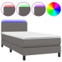 Boxspringbett und LED-Matratze graues Kunstleder 90x200 cm von vidaXL, Betten und Lattenroste - Ref: Foro24-3134085, Preis: 2...