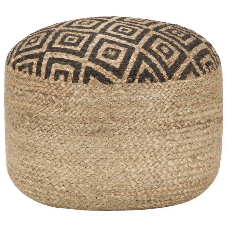 Puf hecho a mano negro 45x30 cm yute de vidaXL, Otomanas - Ref: Foro24-248086, Precio: 81,00 €, Descuento: %