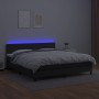 Cama box spring colchón y LED cuero sintético negro 180x200 cm de vidaXL, Camas y somieres - Ref: Foro24-3134117, Precio: 567...
