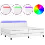 Boxspringbett mit Matratze und LED-weißem Kunstleder 200x200 cm von vidaXL, Betten und Lattenroste - Ref: Foro24-3134124, Pre...