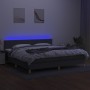 Box spring bed with mattress and LED dark gray fabric 200x200 cm by vidaXL, Beds and slatted bases - Ref: Foro24-3133662, Pri...