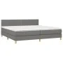 Box spring bed with mattress and LED dark gray fabric 200x200 cm by vidaXL, Beds and slatted bases - Ref: Foro24-3133662, Pri...
