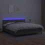 Cama box spring colchón y LED cuero sintético gris 180x200 cm de vidaXL, Camas y somieres - Ref: Foro24-3134121, Precio: 538,...