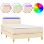 Boxspringbett mit Matratze und LED-Cremestoff 120x200 cm von vidaXL, Betten und Lattenroste - Ref: Foro24-3133626, Preis: 378...