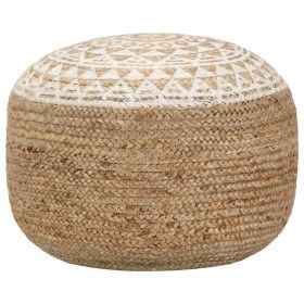 Handwoven white jute pouf 45x30 cm by vidaXL, Ottomans - Ref: Foro24-248085, Price: 79,39 €, Discount: %