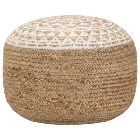Handgewebter Jute-Pouf in Weiß 45x30 cm von vidaXL, Osmanen - Ref: Foro24-248085, Preis: 79,39 €, Rabatt: %
