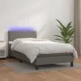 Cama box spring y colchón LED cuero sintético gris 90x190 cm de vidaXL, Camas y somieres - Ref: Foro24-3134139, Precio: 301,6...