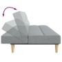 Sofá cama de 2 plazas con taburete tela gris claro