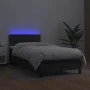 Box spring bed and LED mattress black synthetic leather 90x190 cm by vidaXL, Beds and slatted bases - Ref: Foro24-3134135, Pr...