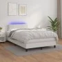 Cama box spring colchón y LED cuero sintético blanco 120x200 cm de vidaXL, Camas y somieres - Ref: Foro24-3134154, Precio: 37...