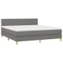 Box spring bed with mattress and LED dark gray fabric 160x200 cm by vidaXL, Beds and slatted bases - Ref: Foro24-3133646, Pri...