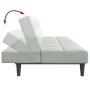 Sofá cama de 2 plazas con taburete terciopelo gris claro